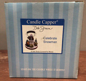 Candle Shade Topper Capper Old Virginia Candle Deb Strain Celebrate Snowman NIB