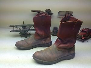 DISTRESSED MADE IN USA RED WING OXBLOOD LEATHER ENGINEER SOFT TOE WORK BOOTS 12D