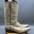 Rancho Mens Western Boots Size 11.5 Gray Leather Pointed Toe Cowboy Mex 30.5