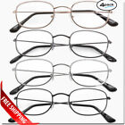 READING GLASSES 4 Pair Metal Frame UNISEX CLASSIC STYLE LENS READERS ALL POWERS