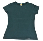 Onno Women Hemp Organic Pima Cotton Dark Green Crew Neck Short Sleeve T-Shirt S