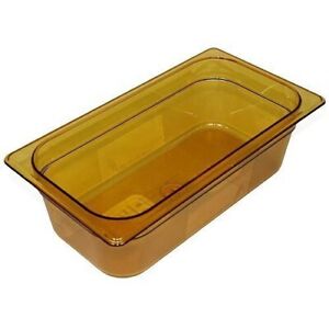 SILINX Commercial Amber Hot Heavy Duty Hot Food Pan 4qt 12.8in L x 6.9in W x4inH
