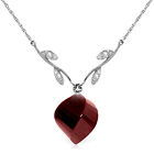 15.27 CTW 14K Solid White gold fine No Ifs Ruby Diamond Necklace 16-24