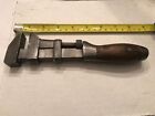 Vtg. Coes Wrench Co. BILLINGS 8”Adjustable Pipe Monkey Wrench Wood Handle  USA
