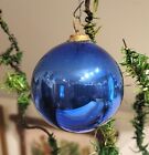 Smaller deep  Blue glass Kugel Christmas Ornament. Early 1900s  German Ornament