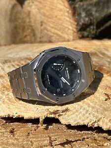 Custom Silver Casio GA2100 G-Shock Mod Watch Metal Case + Bracelet USA