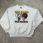 VTG 90s Yale Harvard Football The Game Crewneck Sweatshirt - Sz XL - Stains Look