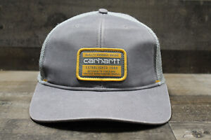 Carhartt Classic Snap Back Trucker Hat Cap Casual Men OSFA Gray Logo