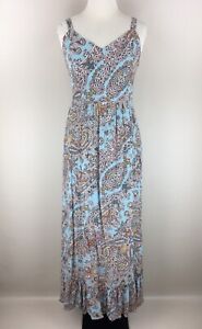 NWT Cynthia Rowley Colorful Paisley Maxi Dress BOHO Rayon Sleeveless Size 4