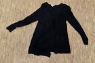 Joseph A. Cardigan Sweater Knit Open Front Long Sleeve Black Small