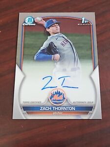 2023 Bowman Draft Chrome 1st Zach Thornton #CDA-ZT Auto New York Mets