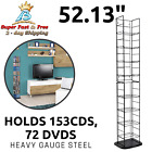 Steel Media Tower Rack Storage Organizer CD DVD Video Game Blu Ray Shelf Stand