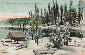 Shaver Lake in Winter Babcock Fresno County California CA 1911 Postcard