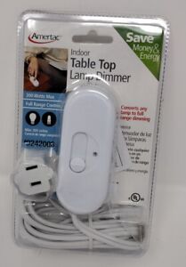 AMERTAC Indoor Plug-In Table Top Lamp Dimmer 6 Feet Cord New In Packaging