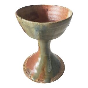 New ListingJohn Dix Shino Pottery Studio Art Drip Stoneware Ceramic Goblet Cup Signed