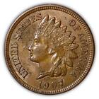 1907 Indian Head Cent Choice Uncirculated UNC BN Coin #1540