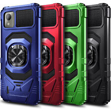 For Nokia C110 Case Shockproof Ring Kickstand Phone Cover with Tempered Glass