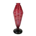 Art Deco glass vase by Charles Schneider & Le Verre Francais Garance pattern