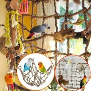 Pet Parrot Perch Bird Climbing Net Jungle Fever Swing Rope Animals Ladder Toys