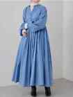 Spring and summer women's O-neck loose pleated long skirt for women's clothing