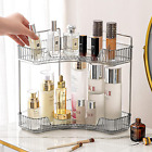 2-Tiers Corner Shelf - Bathroom Kitchen Countertop Organizer Vanity Tray SILVER