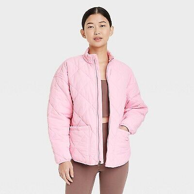Women's Quilted Puffer Jacket - All In Motion Pink L