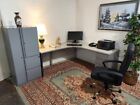 EXECUTIVE KIMBALL OFFICE CORNER L DESK with WARDROBE and FILE STORAGE
