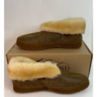 Overland Australia Ethan Brown Sheepskin Shearling Lined Slippers Size 10