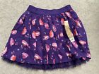 NWT SONOMA Skirt Girls size 6X SCOOTER Purple Pleated Bird Pink Elastic Waist