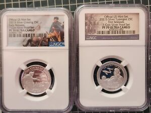 2021 S NGC PF70 UC SILVER PROOF LIMITED EDITION QUARTER SET CROSSING & TUSKEGEE