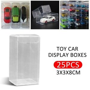 25pcs Clear Model Toy Car Display Box Show Storage Case Dustproof For 1:64 Scale