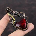 Red Fire Labradorite Copper Gift For Love Wire Wrapped Pendant 2.95