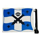 LEGO White Flag 6x4 w/Black Crossed Cannons & Crown 6276 6274 6267 6265 #2525px2