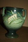 Vintage Roseville Pottery Green Freesia #196-8 Vase - Excellent Condition