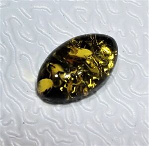 Genuine GREEN Baltic Amber oval cabochon 1 pc size  8 x 12 mm Weight 1.5 carats