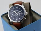 NEW AUTHENTIC FOSSIL FLYNN SILVER BROWN LEATHER CHRONOGRAPH BQ2125 MEN WATCH