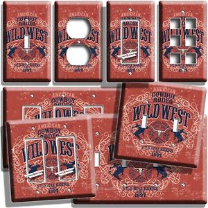 WESTERN WILD WEST COWBOY LONGHORN RODEO SHOW LIGHT SWITCH OUTLET ART WALL PLATES