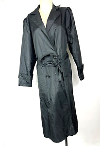 Weather Wise Trench Coat Waterproof Black Double Breasted Women's 5-6