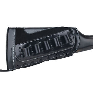 Padded Leather Gun Buttstock Shotgun Shell Holder Cover For 12GA USA Stock