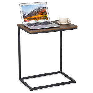 Narrow C Shaped End Table Steel Legs For Better Stabilities Mini Lap-top Table