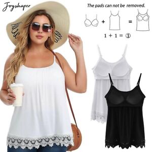Camisole Women with Built in Bra Adjustable Strap Tank Tops Sleeveless Tops New
