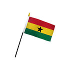 1 Dozen Ghana Stick Flag 4x6in Handheld Ghanan Flag