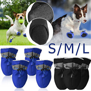 4pcs Pet Dog Shoes Anti-slip Boots Socks for Small Puppy Dog Warm Waterproof USA