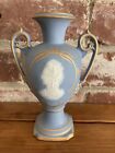 Vtg Tharaud Limoges France Blue/White Gold Porcelain Vase