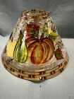 Yankee Candle Harvest Bounty Crackled Glass Jar Candle Shade Topper IOB
