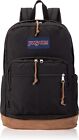 JanSport Right Pack Backpack Black Suede/Leather Bottom Zip Backpack