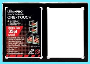 2-Card Ultra Pro Magnetic 35pt Black Border One Touch Card Holder Wall Display