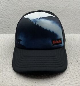 Grizzly Coolers Snapback Trucker Hat Mens Black Foam Front Mountain Bear Camping