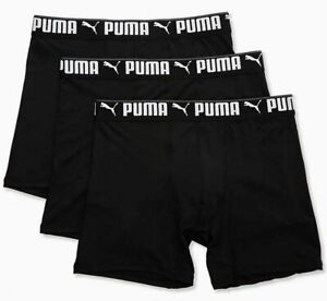 3 PUMA Performance Boxer Briefs Athletic Fit Black 3 PACK Underwear SALE !!!