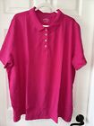 Lands' End Outfitters Women's 2X Short Sleeve Polo Shirt Fuchsia Pink NEW
